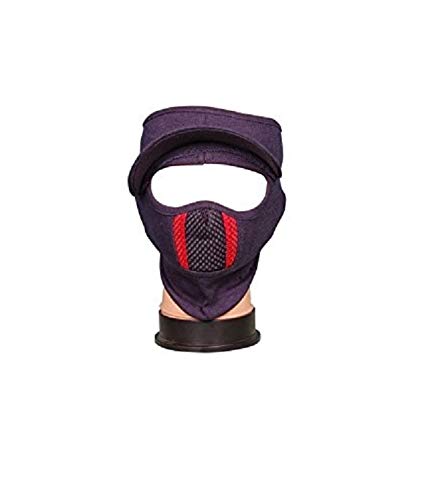 H-Store Unisex Lycra Cap Face Anti Pollution Dust Protector Mask - (Blue Red Black) - Image 4