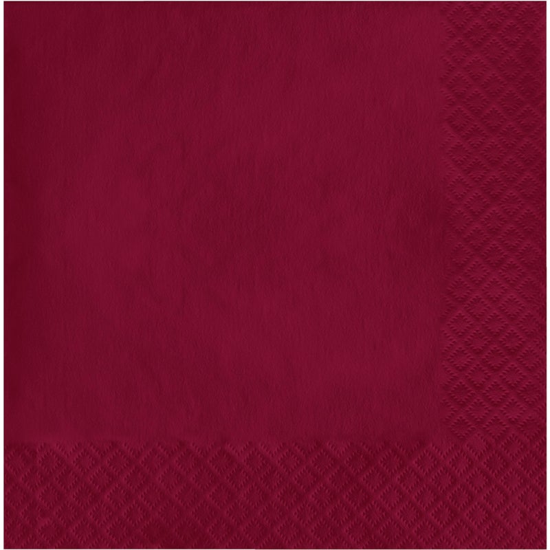 Creative Converting Touch of Color 2-Ply 50 Count Paper Lunch Napkins, Burgundy, 6.5 x 6.5-Inch - Image 1