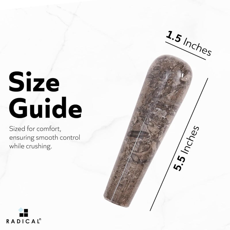 RADICALn Marble Pestle Only 5.5" Inches Oceanic Handmade Replacement for Mortar and Pestle Set, Spice Grinder & Kitchen Utensil, Ideal Heavy Duty Herb Grinder for Cooking Essentials - Image 5