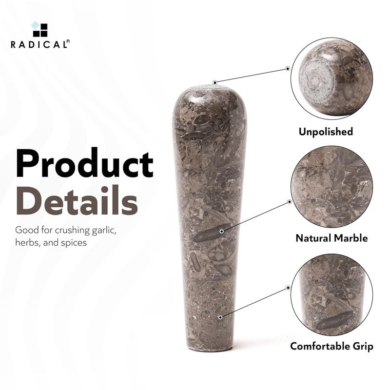 RADICALn Marble Pestle Only 5.5" Inches Oceanic Handmade Replacement for Mortar and Pestle Set, Spice Grinder & Kitchen Utensil, Ideal Heavy Duty Herb Grinder for Cooking Essentials - Image 3