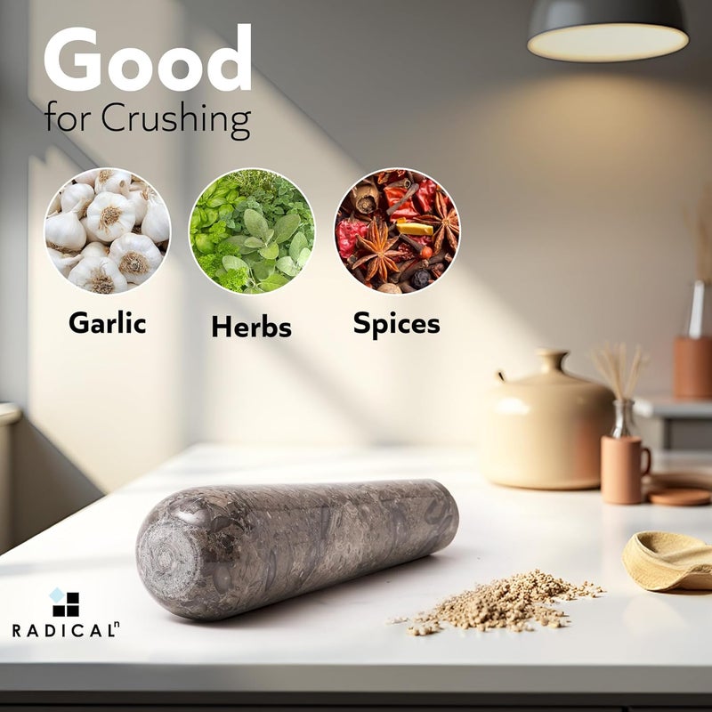 RADICALn Marble Pestle Only 5.5" Inches Oceanic Handmade Replacement for Mortar and Pestle Set, Spice Grinder & Kitchen Utensil, Ideal Heavy Duty Herb Grinder for Cooking Essentials - Image 4