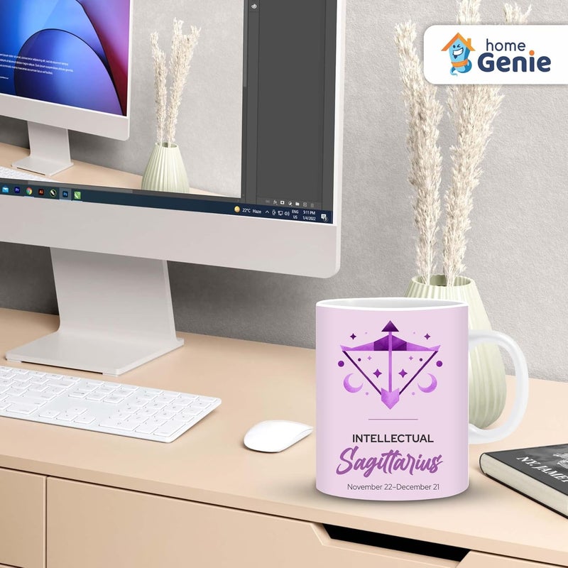 HOME GENIE Zodiac Mugs Ceramic CoffeeTeaMilk Mug Ideal Gift for GirlsBoys Sagittarius with Free Best Wishes Tag - Image 4