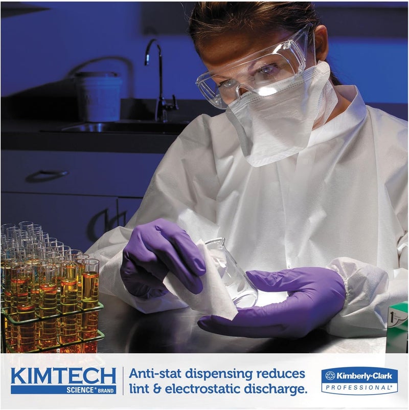 KIMTECH 34120 KIMWIPES Delicate Task Wipers, 1-Ply, 4 2/5 x 8 2/5, 280/Box, 30 Boxes/Carton - Image 5