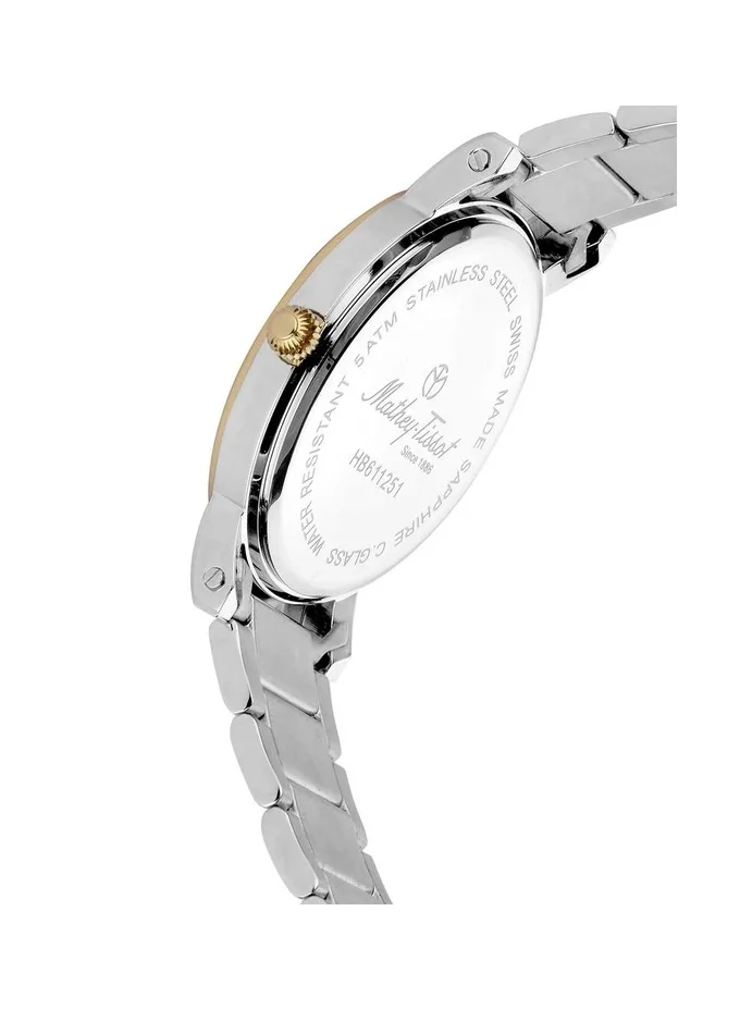 Mathey-Tissot City Metal Black Dial Men's Watch HB611251MBN Analog Display Stainless Steel Strap