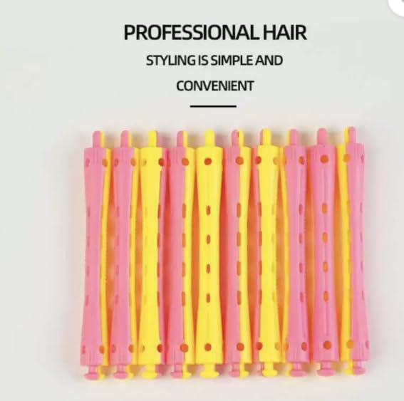 Generic Trendy PACK OF 12 PERMING RODS ROLLERS PERM CURLER FOR WAVES STYLING Hair Curler Multicolor - Image 4