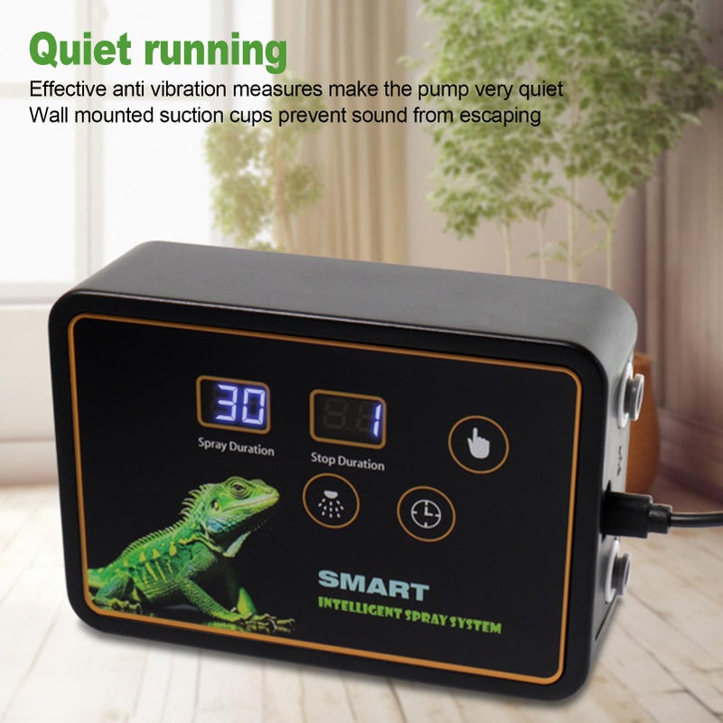 Automatic Reptile Mister System With Timer 360 Adjustable Nozzles Quiet Touch Control DC 5V - Image 3