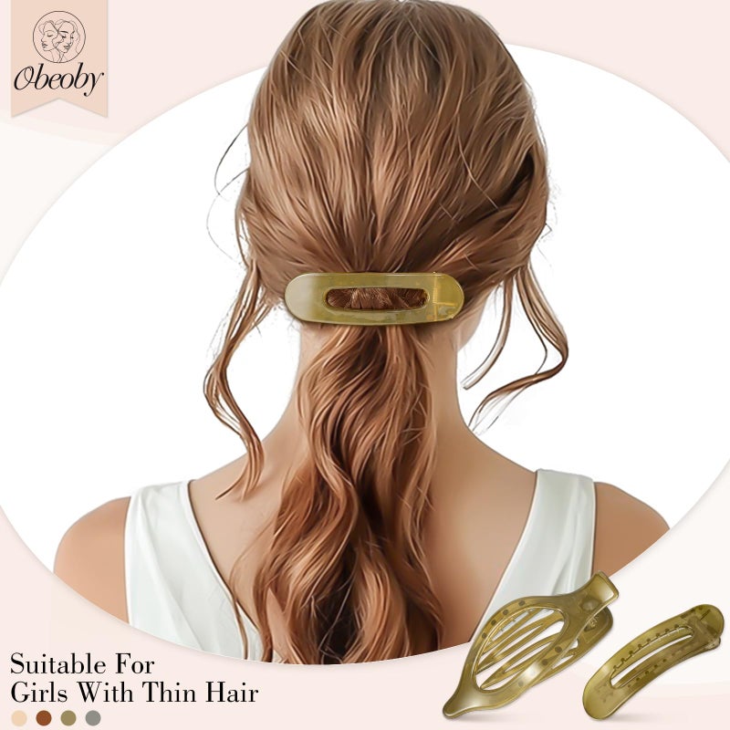 obeoby 8 PCS Flat Hair Clips, 4 Colors Flat Claw Clips 2 Styles Hair Claws for Women Girls Medium Hair Volume - Image 4