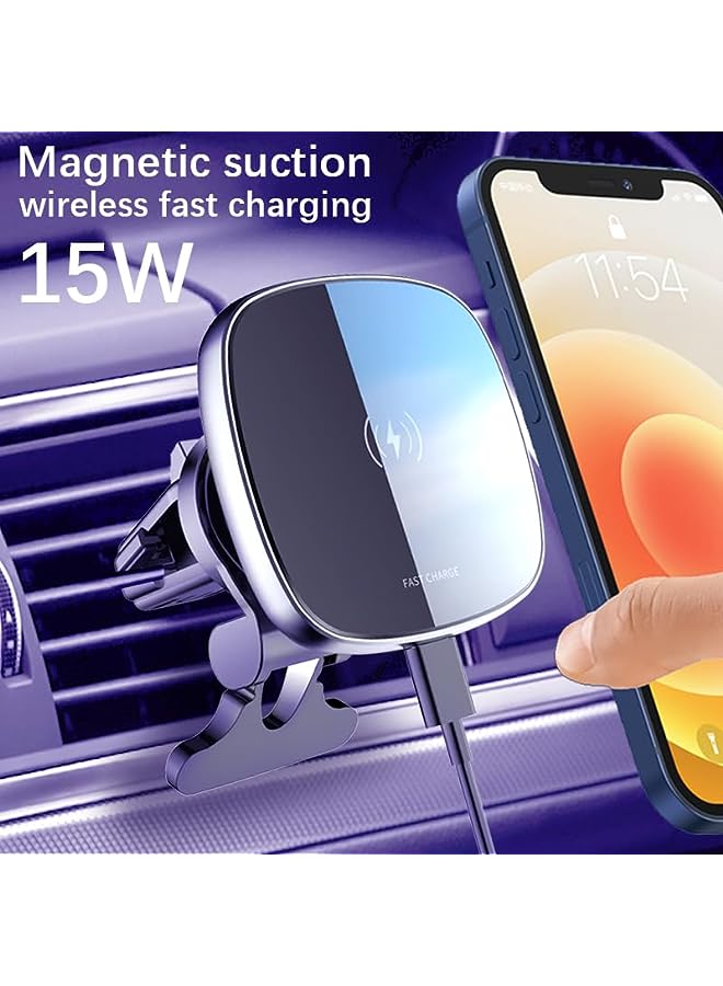 PROMASS [Strongest Magnet Power] Magnetic Wireless Car Charger Mount,Mag-Safe Car Charger Dashboard & Air Vent Phone Mount Compatible iPhone 14/14 Plus/14 Pro/14 Pro Max/13 Pro Max/13/12 - Image 3