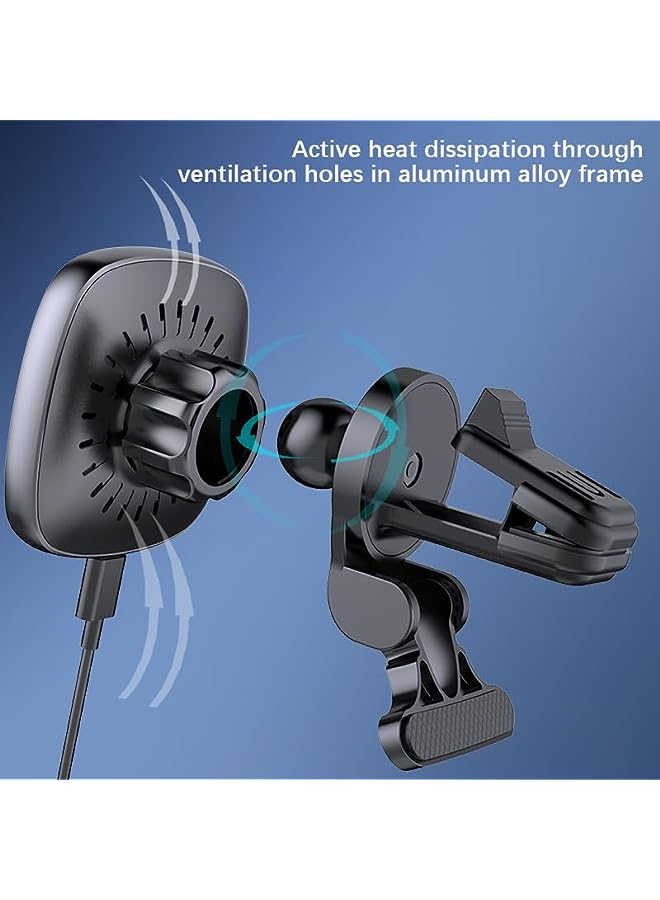 PROMASS [Strongest Magnet Power] Magnetic Wireless Car Charger Mount,Mag-Safe Car Charger Dashboard & Air Vent Phone Mount Compatible iPhone 14/14 Plus/14 Pro/14 Pro Max/13 Pro Max/13/12 - Image 4