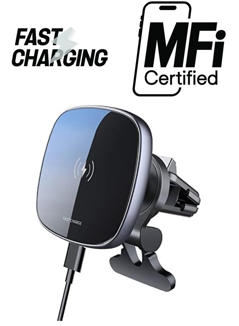 PROMASS [Strongest Magnet Power] Magnetic Wireless Car Charger Mount,Mag-Safe Car Charger Dashboard & Air Vent Phone Mount Compatible iPhone 14/14 Plus/14 Pro/14 Pro Max/13 Pro Max/13/12 - Image 1