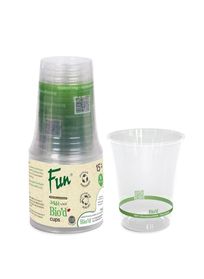 Fun Biodegradable Clear Cup 15 Pcs  - Image 4