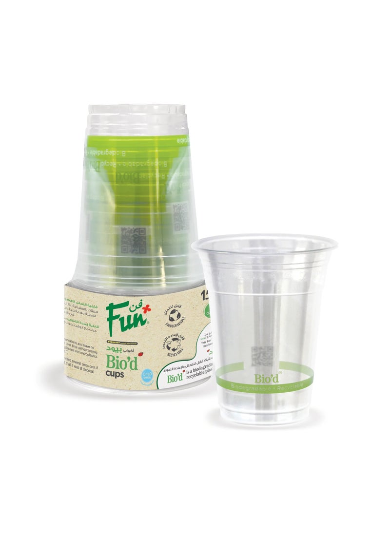 Fun Biodegradable Clear Cup 15 Pcs - Image 1