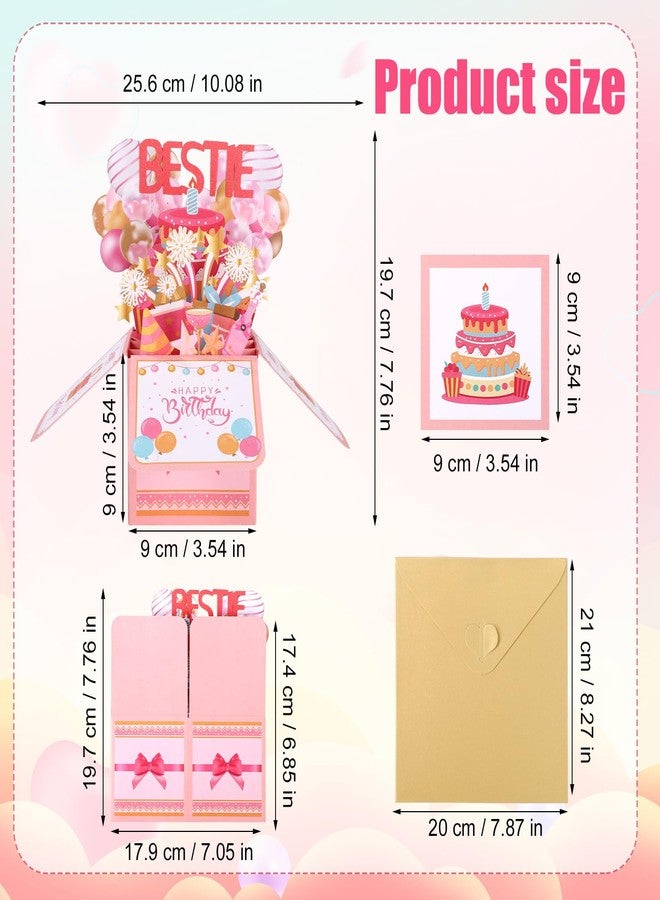 Gosknor Bestie Birthday Pop Up Card, Funny 3D Birthday Greeting Card with Envelope Creative Gift for Bestie Girls Women Party Decoration Keepsake - Image 2