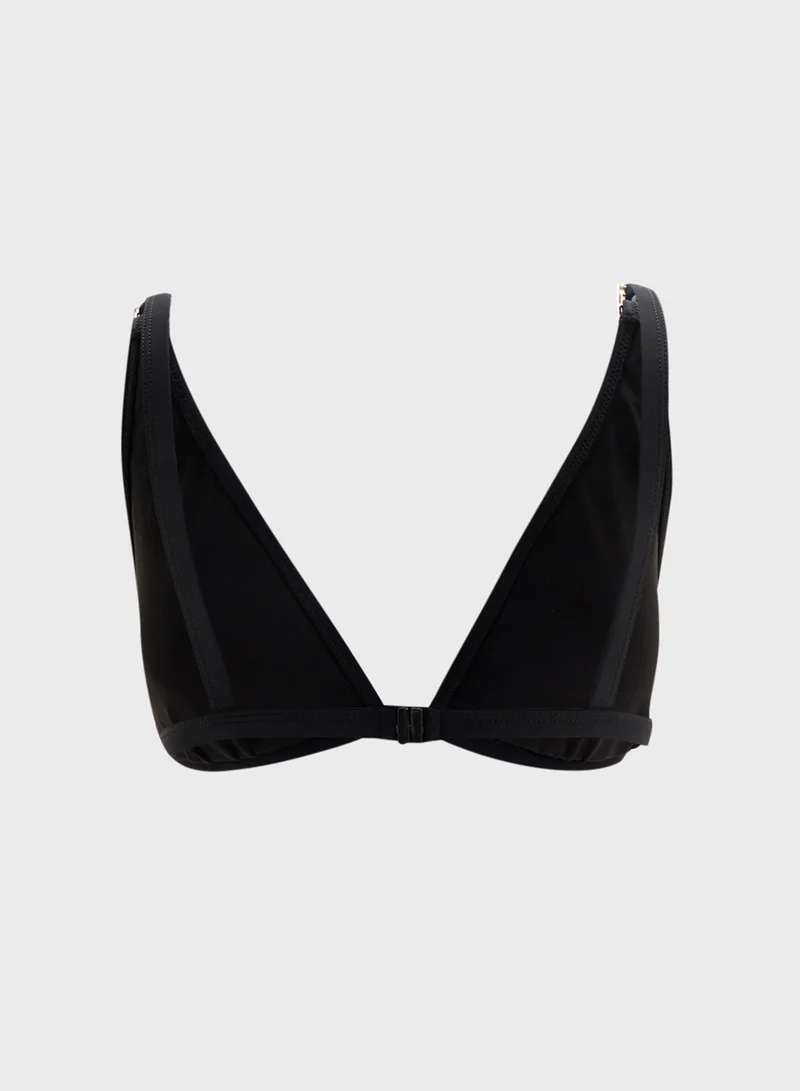 trendyol Eyelet Detail Triangle Bikini Top