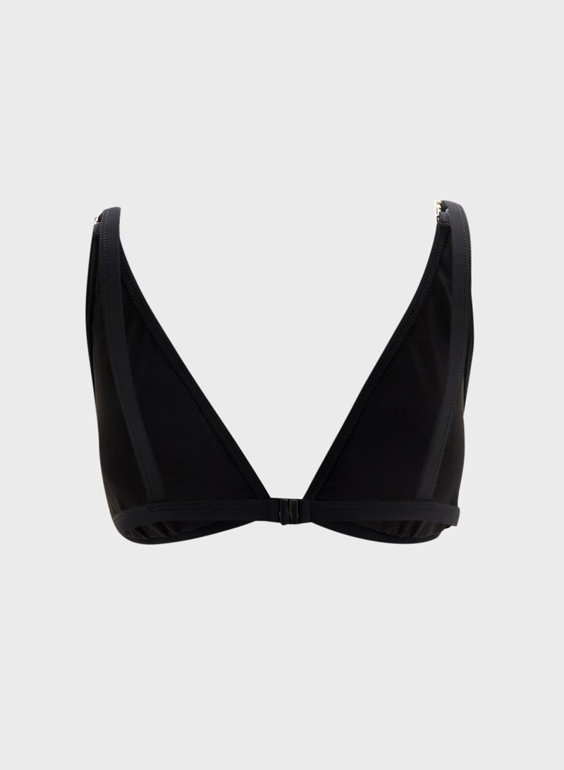 trendyol Eyelet Detail Triangle Bikini Top - Image 2