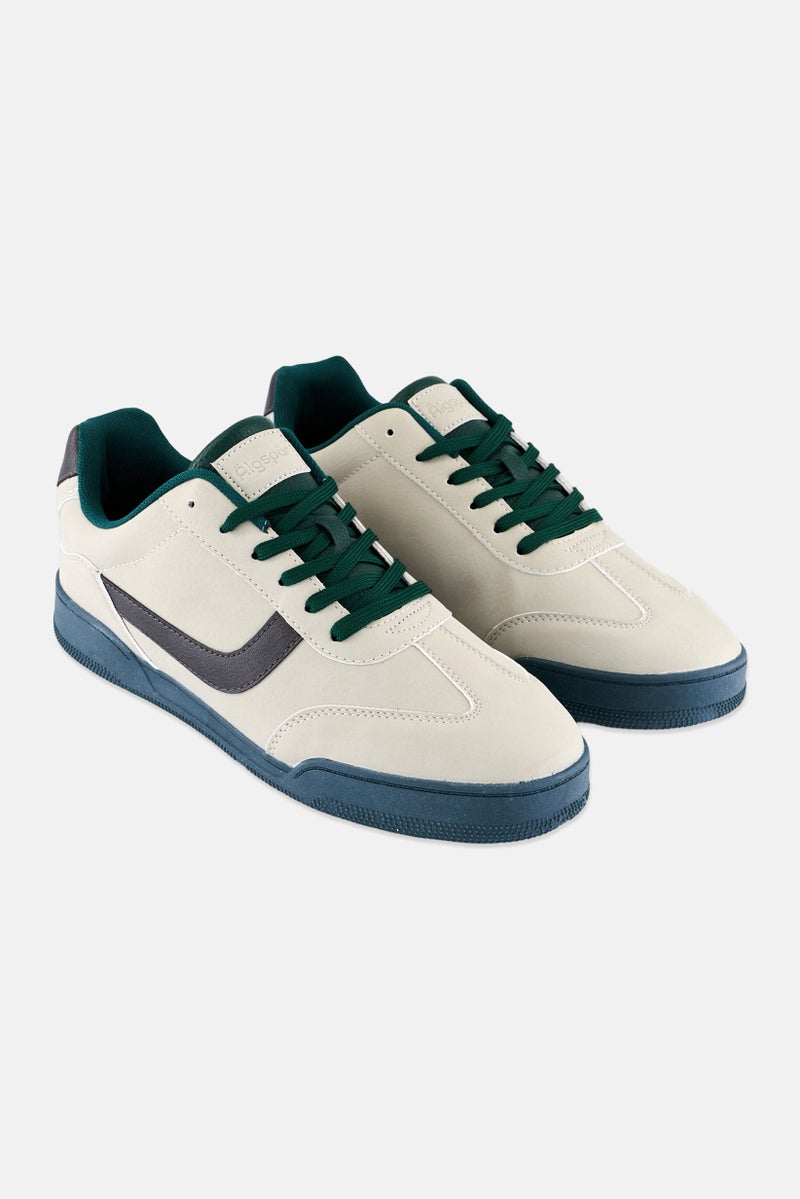 Algspar Men Lace Up Casual Shoes, Light Grey - Image 1