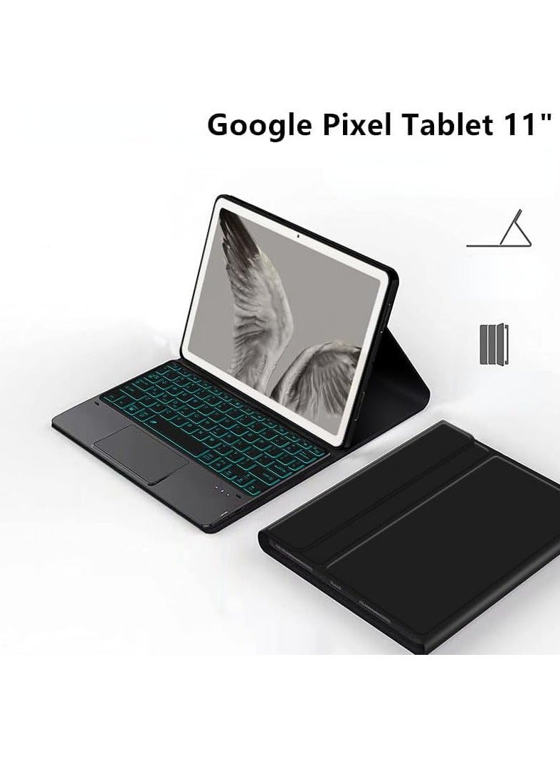 Detachable Touchpad Keyboard Case Compatible with Google Pixel Tablet 11 inch 2023,Backlight, Flip Stand Case for Pixel Tablet 11'' - Image 2