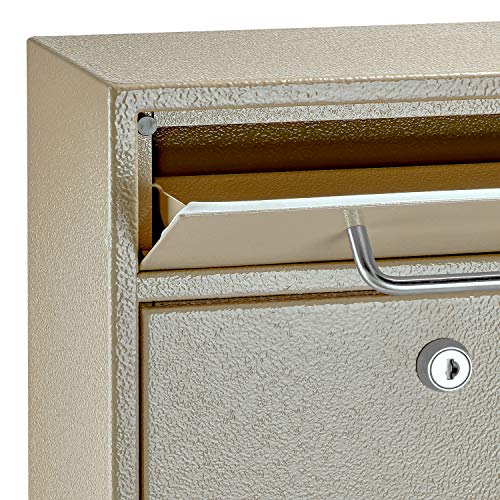 Mail Boss 7419 High Mounted Mailbox-Office Drop Comment Letter Deposit, Tan Secure Heavy Duty Vertical Wall Hanging Locked Steel Delivery Box - Image 3
