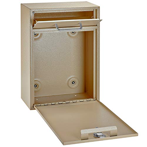Mail Boss 7419 High Mounted Mailbox-Office Drop Comment Letter Deposit, Tan Secure Heavy Duty Vertical Wall Hanging Locked Steel Delivery Box - Image 4