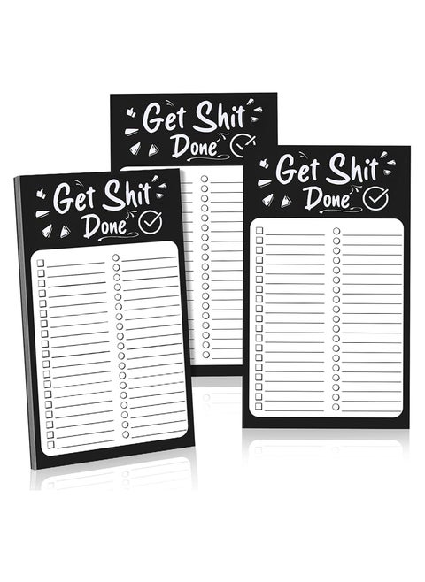 Full Back Magnetic Fridge Notepads, for Grocery List, Shopping List, To-Do List, Reminders, Recipes, Memo Pad and Scratch Pad with 50 Sheets Per Pad, 3 Pcs