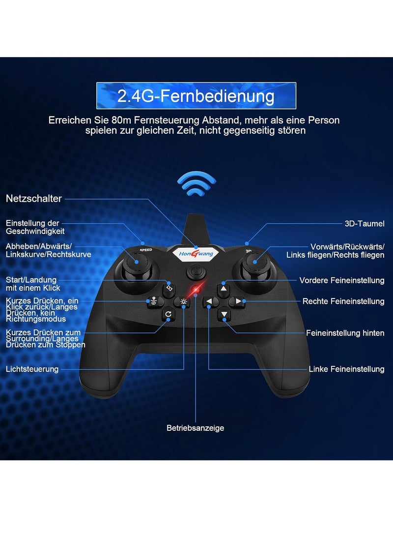 Shopy-Basket - SHOPY-BASKET RC Aeroplane 2.4GHz Remote Controlled Aeroplane L0712 Quadcopter Floating Fighter Plane RC Aeroplane RTF for Beginners, Children and Adults, APlane Toy with Coloured Lights USB Charging - Image 1
