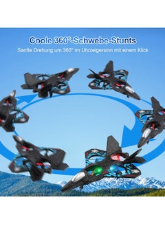 Shopy-Basket SHOPY-BASKET RC Aeroplane 2.4GHz Remote Controlled Aeroplane L0712 Quadcopter Floating Fighter Plane RC Aeroplane RTF for Beginners, Children and Adults, APlane Toy with Coloured Lights USB Charging  - Image 4
