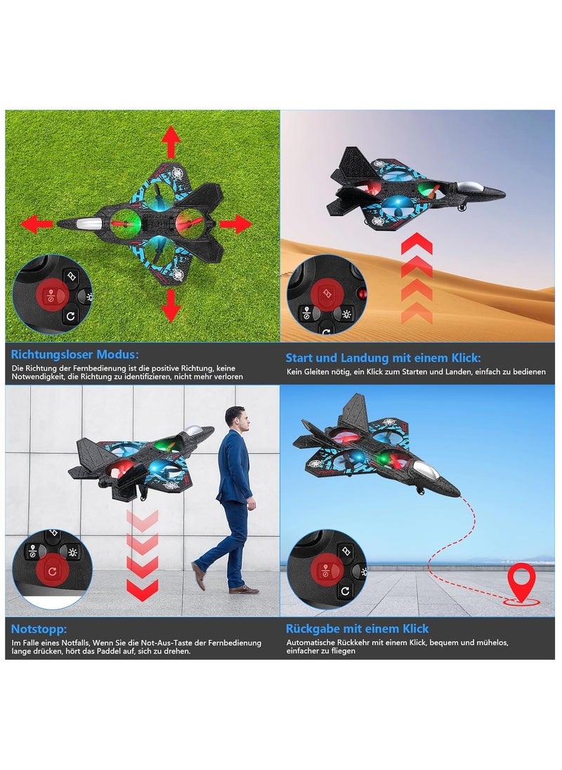 Shopy-Basket - SHOPY-BASKET RC Aeroplane 2.4GHz Remote Controlled Aeroplane L0712 Quadcopter Floating Fighter Plane RC Aeroplane RTF for Beginners, Children and Adults, APlane Toy with Coloured Lights USB Charging - Image 1