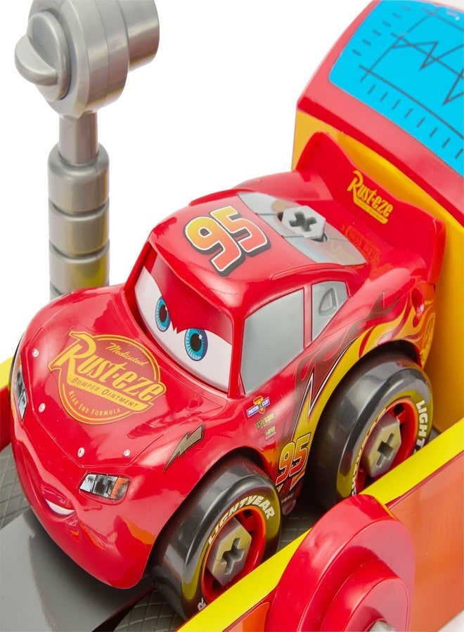 Disney Store Official Lightning McQueen Mechanic Shop & Launcher Play Set - Includes Lightning McQueen, Toy Car Lift & Launch Ramp, & Toy Tool - Race Car Kit Inspired by Disney & Pixar's Cars Movies - Image 4