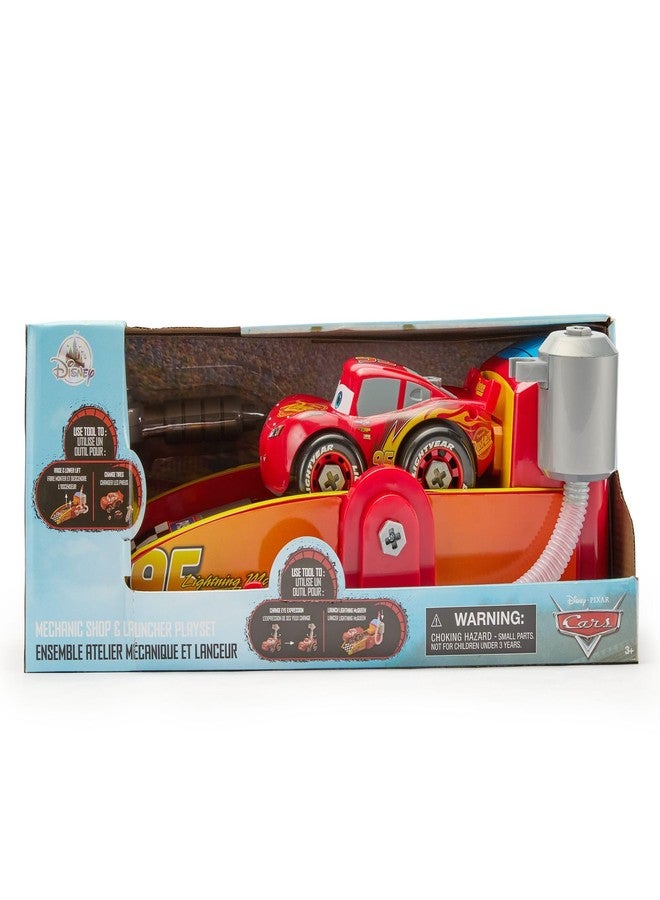 Disney Store Official Lightning McQueen Mechanic Shop & Launcher Play Set - Includes Lightning McQueen, Toy Car Lift & Launch Ramp, & Toy Tool - Race Car Kit Inspired by Disney & Pixar's Cars Movies - Image 5