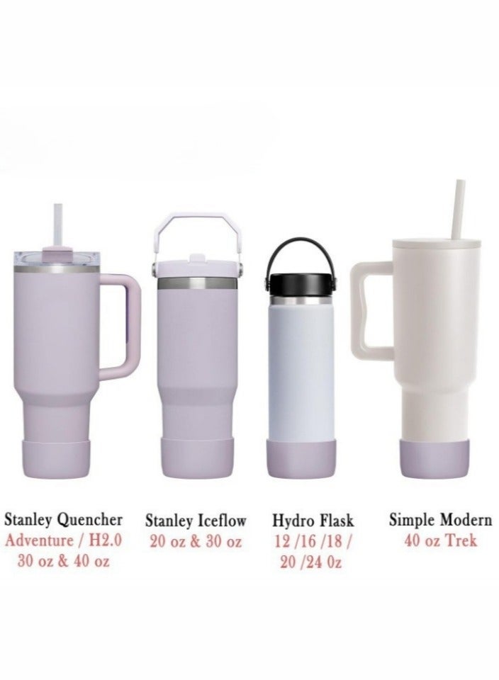 اس تي ان غطاء قاعدة مانع للانزلاق من الأوركيد لكأس ستانلي - قطعة واحدة من غطاء القاعدة المصنوع من السيليكون لأكواب Quencher Adventure سعة 40 أونصة، وIceFlow سعة 20 أونصة/30 أونصة، وكوب Hydro Flask سعة 12-24 أونصة - لتجنب الخدوش والضوضاء - Image 2