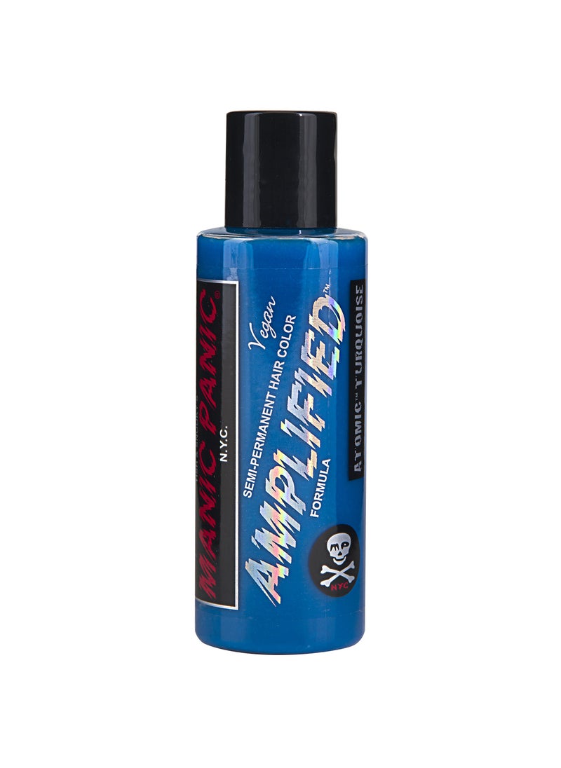 Manic Panic - MANIC PANIC Atomic Turquoise Hair Color - Amplified - Semi Permanent Hair Dye - Bright Aqua Blue with Green Undertones - Vegan, PPD & Ammonia-Free - For Coloring Hair on Women & Men - Image 1