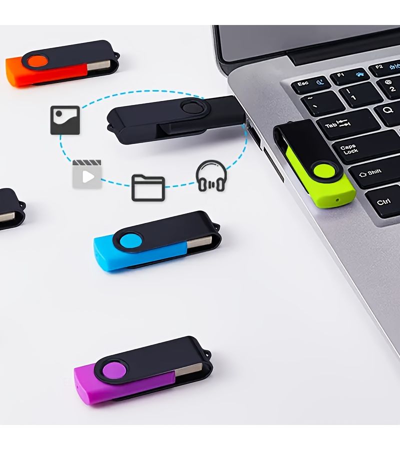10 عصا ذاكرة USB 2.0 ملونة بسعة 128 ميجابايت عالية السرعة دوارة لأجهزة الكمبيوتر المكتبية والمحمولة، هدية تجارية - Image 5