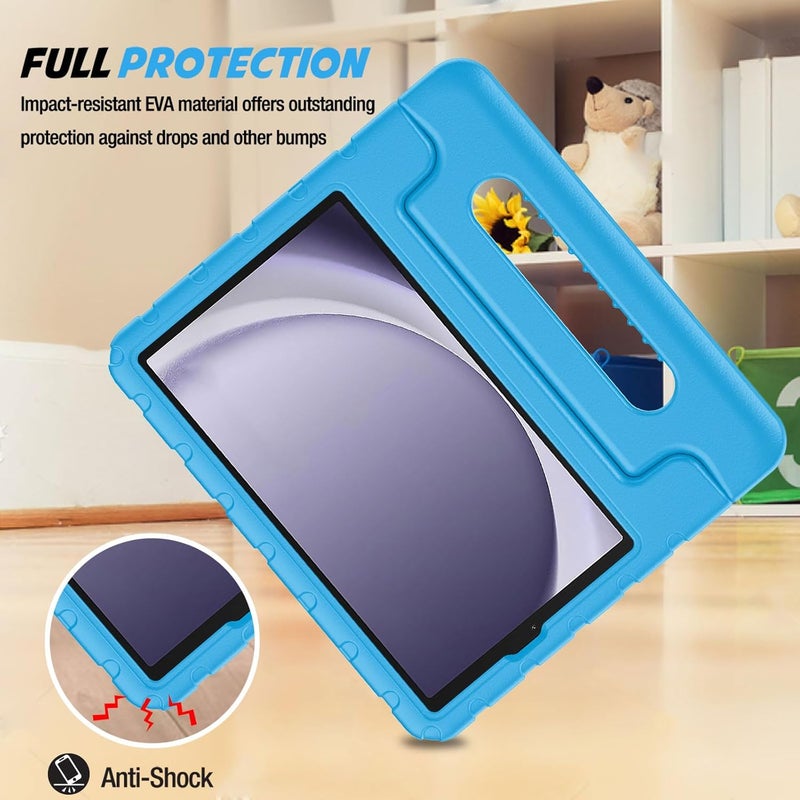 Procases Kids Case For Galaxy Tab A9 Shockproof Cover With Handle Stand Lightweight Kids Friendly Protective Case For Galaxy Tab A9 2023 Sm-X110 -Blue - Image 4