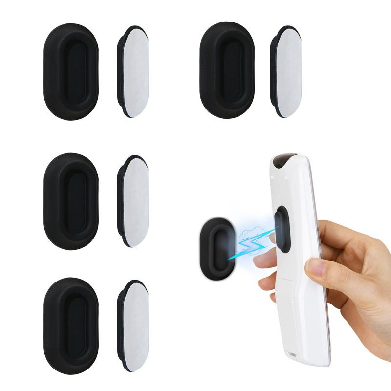 XYOFUN Magnetic Remote Control Holder Wall Mount - 4 Pcs No Drill Self-Adhesive Organizer for Air Conditioner & TV Remotes, Storage Caddy for Televisions Backside - Black - Image 1
