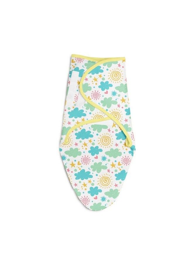 Superbottoms - Dry Feel Swaddle Wrap For Newborn ; Superdryfeel Layer To Keep Baby Dry ; Extra Soft ; 100% Cotton ; Easy To Wear Travelfriendly Wrapper ; 03 Months Baby Wrappers ; Happy Clouds - Image 1