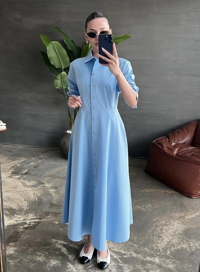 تايك تو فستان ميدي سادة بأكمام طويلة - Image 3