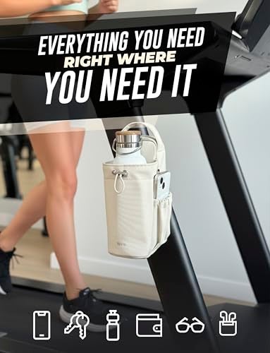 kyrra. Magnetic Gym Bag Beige with Water Bottle Holder Reusable Pouch 2 Bags in 1 Compact Crossbody Small Sports Training Bag Durable Waterproof Fitness Organizer Workout pouch for Men Women Travel - Image 3