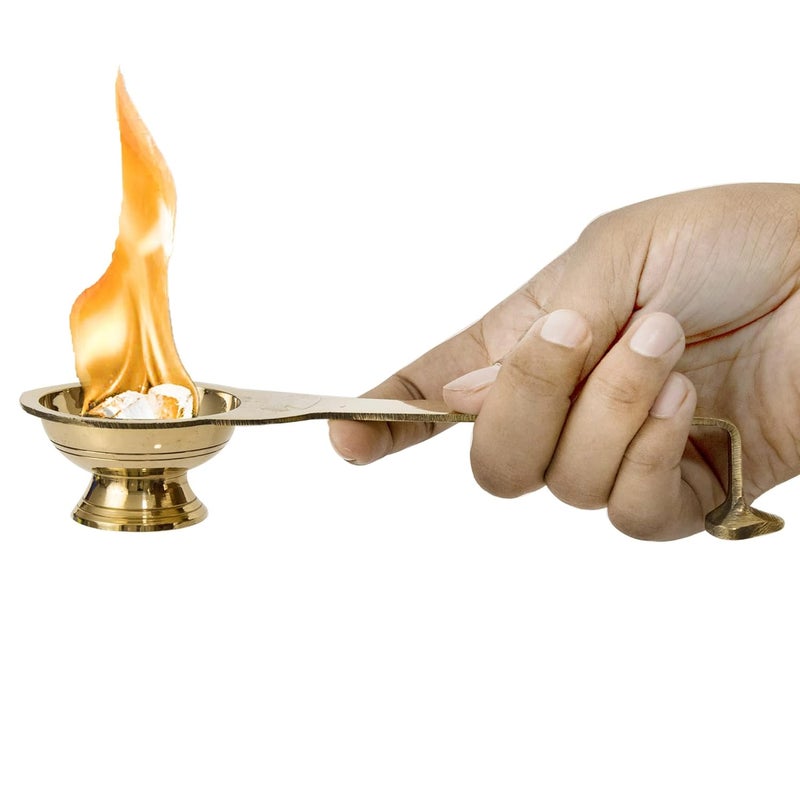 Spillbox Kapoor Karpoor Diya Deepam Deepa Burner Brass Karpuram Arati Aarti Arthi Arti Arathi Aarathi Stand for Dhoop Puja Office Decoration LedalKarpoorStand - Image 5