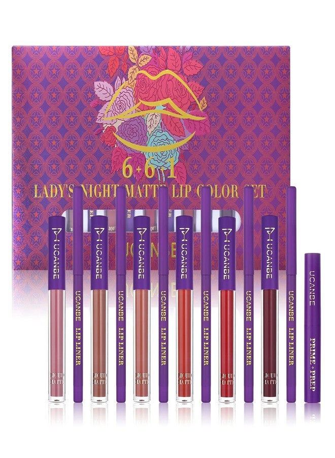 THR3E STROKES LAYDY’S NIGHT MATTE LIP COLOR SET OF 6+6+1.[Lip primer] [Lip liner][Matte lip gloss] [Birthday Set/Gift Box] - Image 1