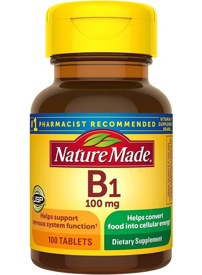 Nature Made Vitamin B-1 100 mg Tablets - 100 ct, Pack of 2  - Image 1