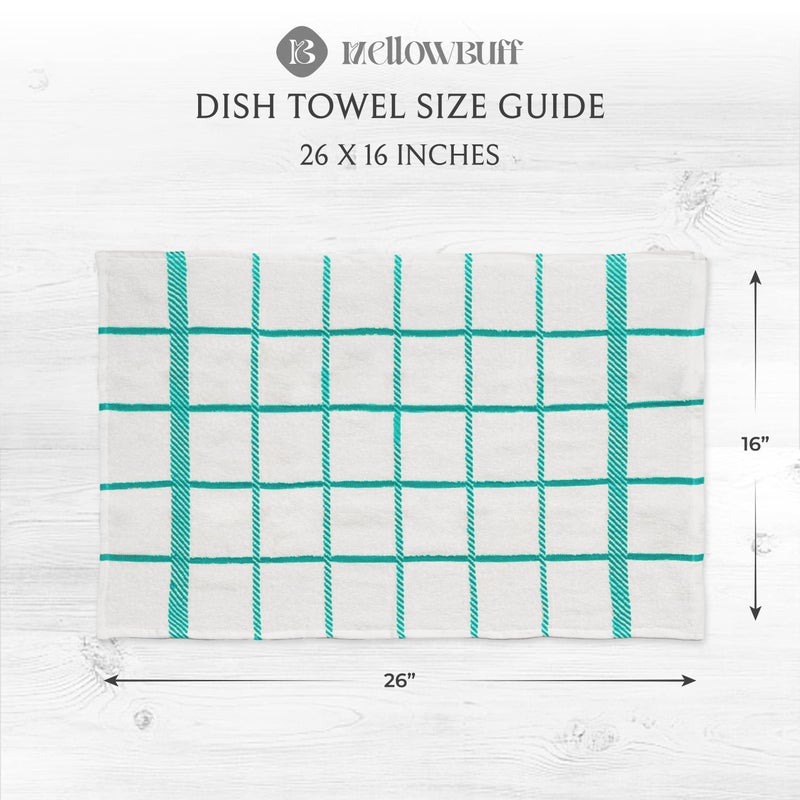 Mellow Buff 100% Cotton Terry Dish Cloth & Dish Towel (Teal, Dish Towel - 4 Pack) - Image 5