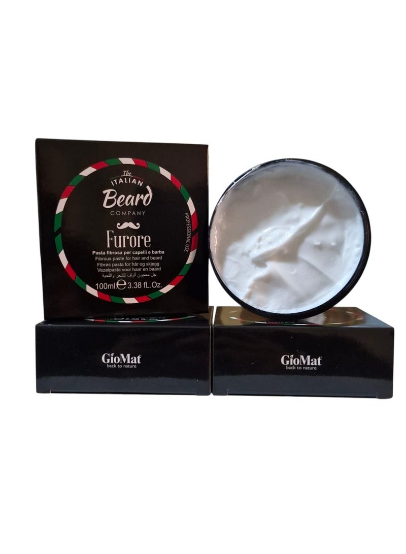 Giomat Italian Beard Fibrous Paste for Hair & Beard 100ml - FURORE - Image 1