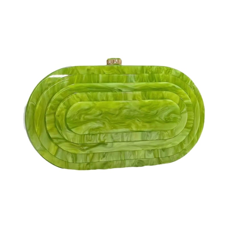 GSYPS Acrylic Clutch Purse Marbled Evening Handags Elegant Shoulder Bag for Wedding Cocktail Party Prom C-Green - Image 1