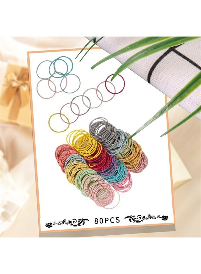 Unaone Hair Elastics Ties, 300 PCS Stretchable Rubber Hair Band No Crease Hair Band 2mm for Thin Hair, Suitable for Women, Men, Girls and Boys - Image 3