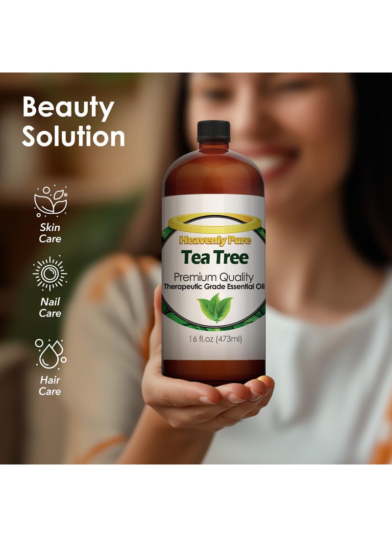 Heavenly Pure Heavenly Pure Tea Tree Essential Oil 16 oz – Pure Therapeutic Grade for Laundry, Home & Health – Bulk Aromatherapy Oil  - Image 3