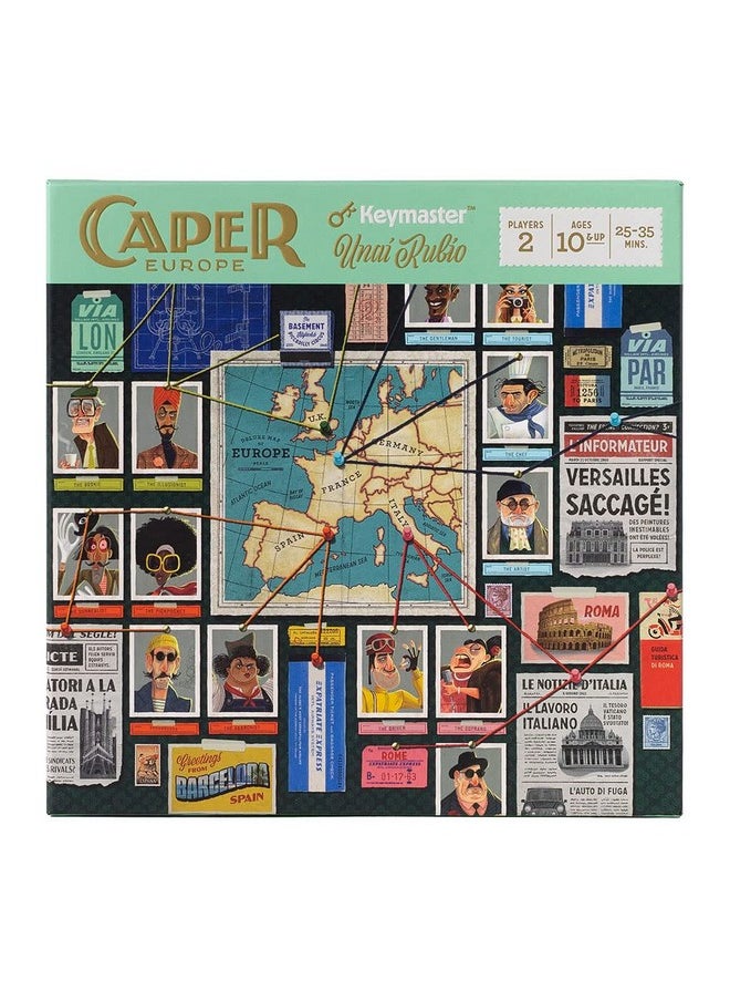 كي ماستر جيمز Caper Europe | لعبة لوحية إستراتيجية للاعبين اثنين | لعبة رسم بطاقات وجهاً لوجه للتخطيط للسرقة المثالية في أربع مدن دولية فريدة | للأعمار من 10 سنوات فما فوق  - Image 1
