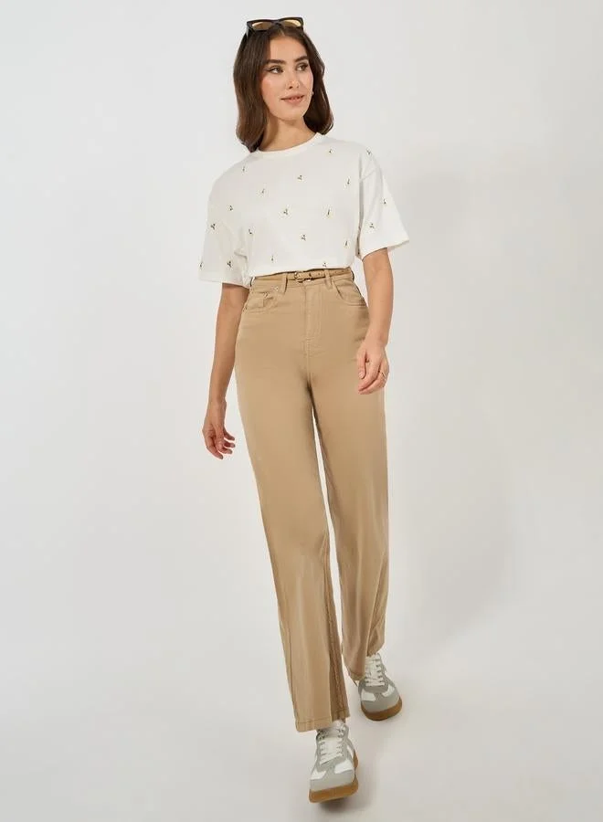 Styli Oversized Embroidery Detail T-Shirt