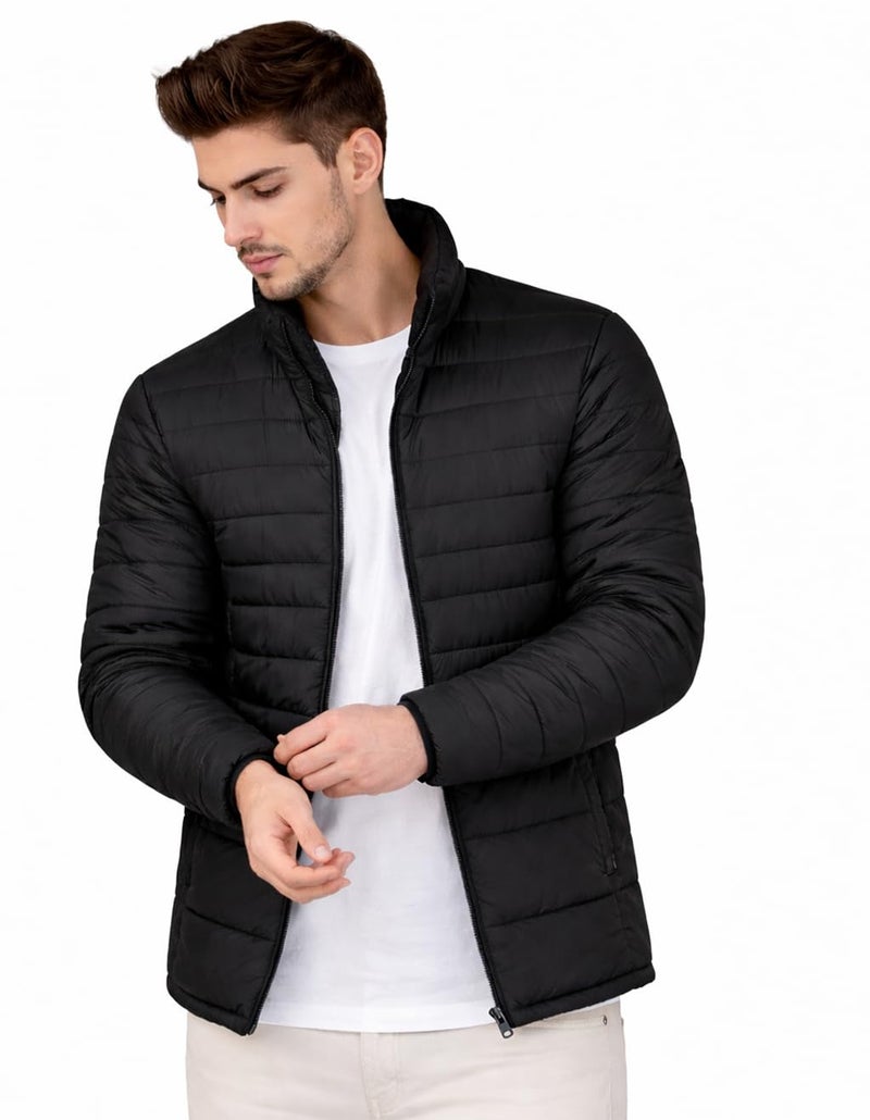 Ben Martin Men’s Black Quilted Winter Jackets || Lightweight Puffer Jacket for Men || Full Sleeve Stand Collar Jacket:s || Warm & Comfortable Winter Wear || Casual & Travel Jacket' for Men' - Small - Image 1