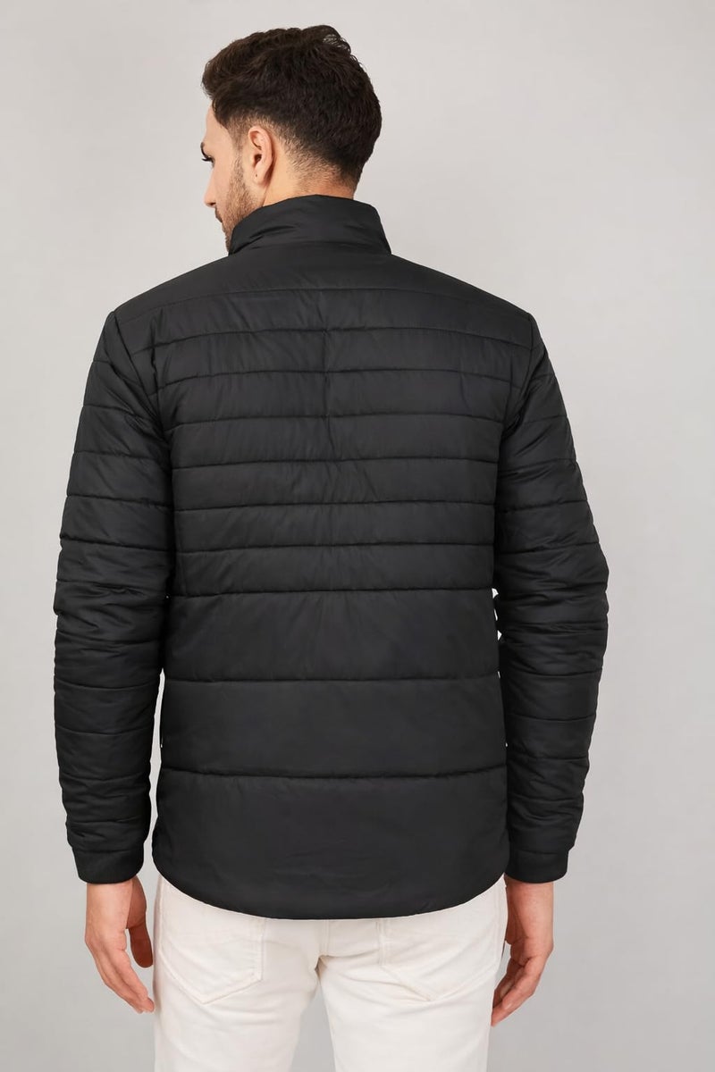 Ben Martin Men’s Black Quilted Winter Jackets || Lightweight Puffer Jacket for Men || Full Sleeve Stand Collar Jacket:s || Warm & Comfortable Winter Wear || Casual & Travel Jacket' for Men' - Small - Image 2