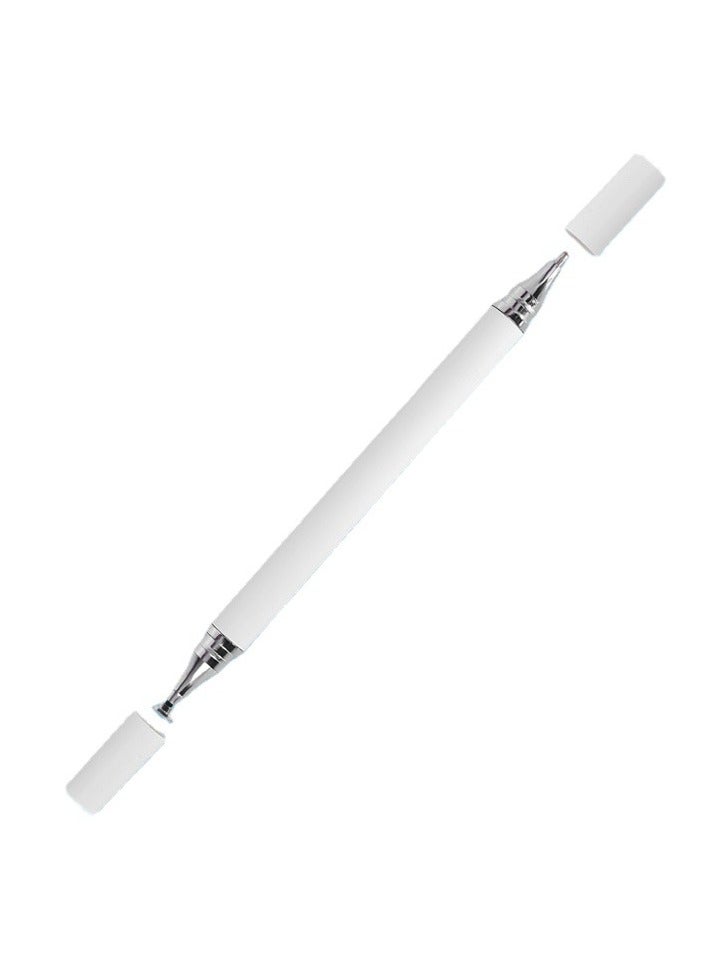 2 in 1 Universal Stylus Pen for Touch Screens Passive Stylus pen Compatible with iOS and Android devices iPad iPhone laptop Samsung phones and tablets for Drawing and Handwriting (White) - Image 1